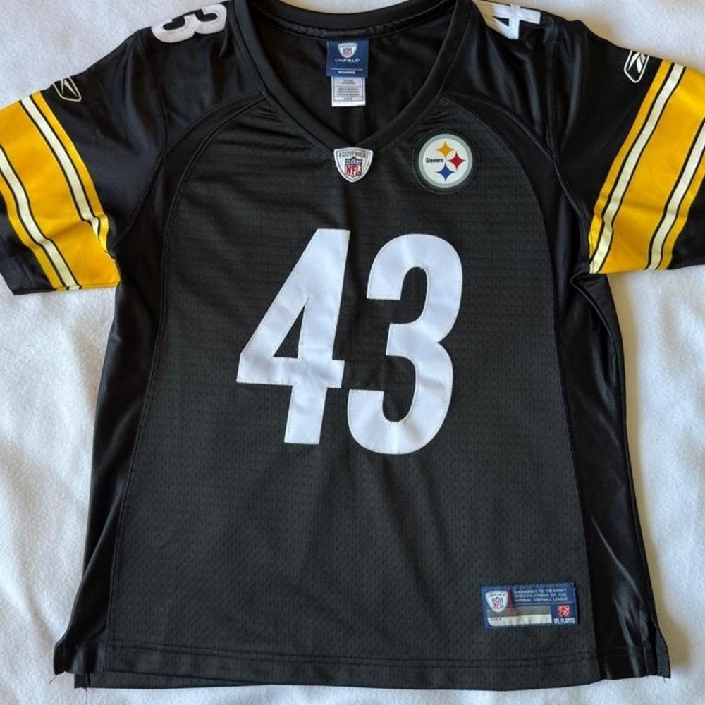 Pittsburgh Steelers Troy Polamalu 43 Womens Medium NFL Reebok On Field Jersey
